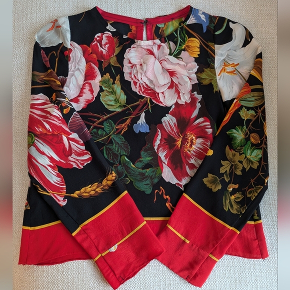 Silk Rose Garden Print Blouse - Picture 10 of 11